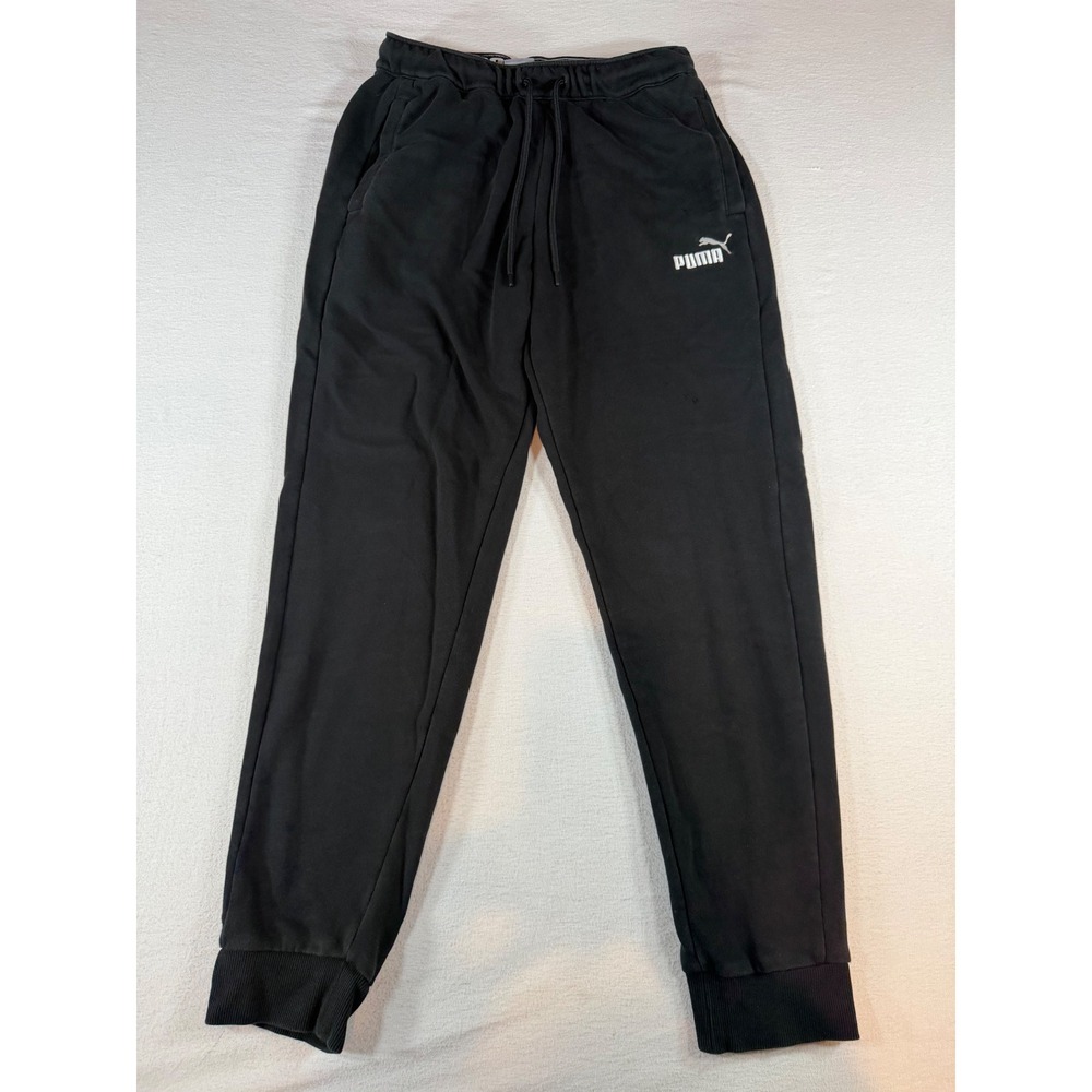 Puma Essentials Logo Sweatpants Black Joggers Mens Size Medium